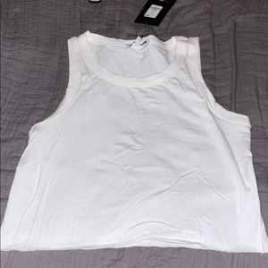 White Cropped Tank Shirt